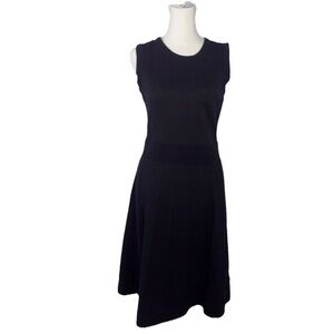 Boden Knit Sleeveless Dress Sz 6R Navy Blue Knee Length Academia Preppy
